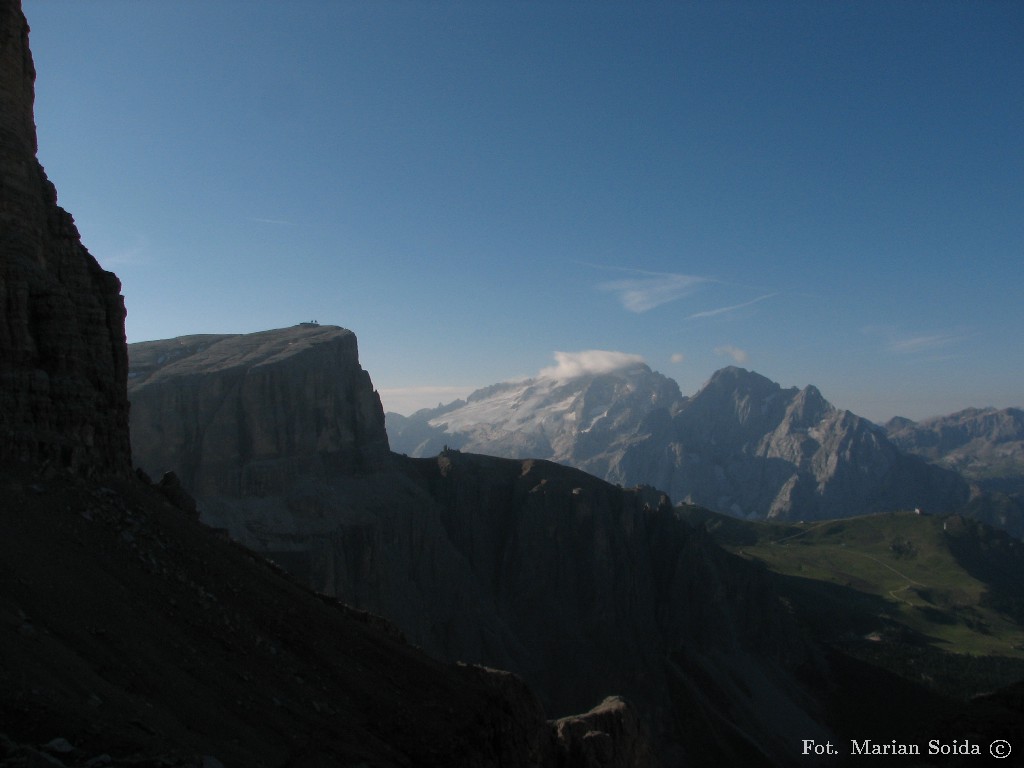 Sas de Pordoi i Marmolada spod Piz Selva