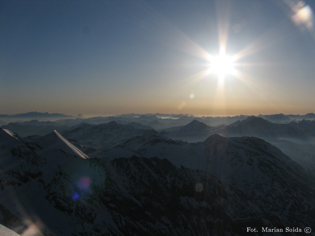 Widok na wschód z podejścia na Grossglockner