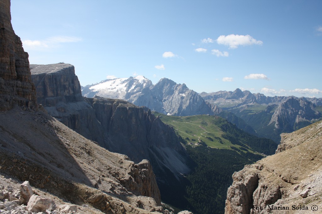 Saas Pordoi, Marmolada spod Piz Selva