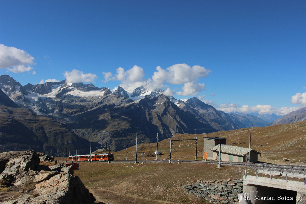 Panorama z Rotenboden - Wellenkuppe, Zinalrothorn, Weisshorn