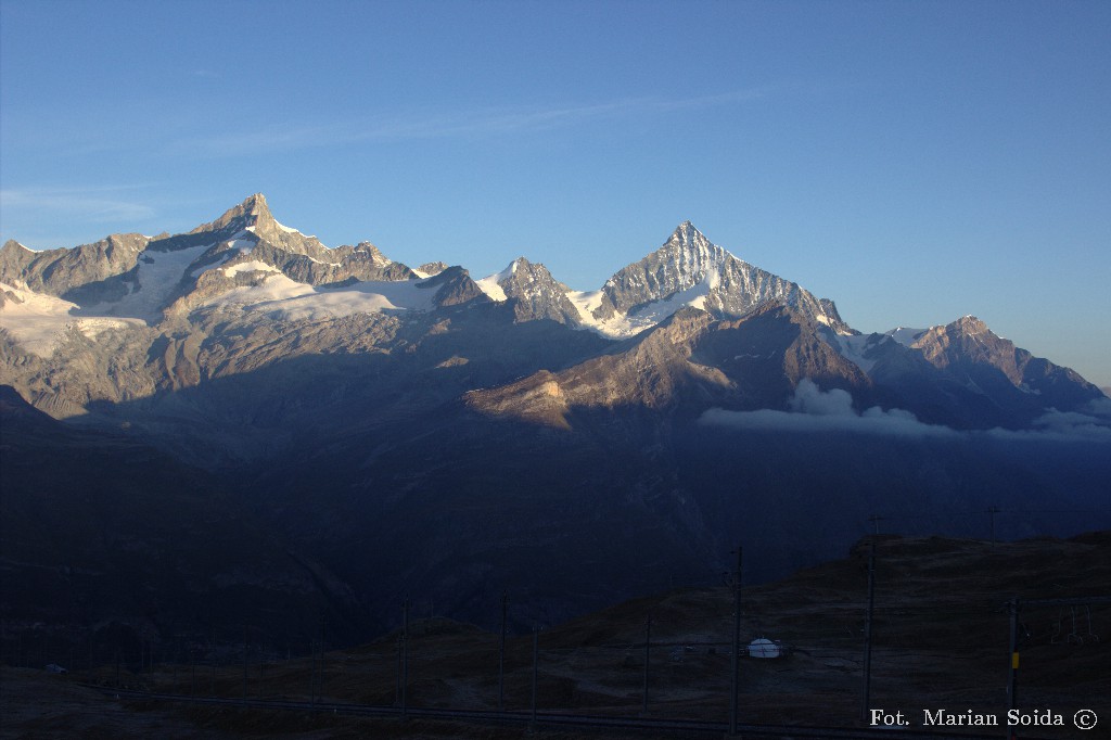 Zinalrothorn, Weisshorn z Rotenboden