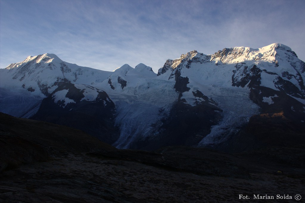 Liskamm, Castor i Pollux, Breithorn z Rotenboden