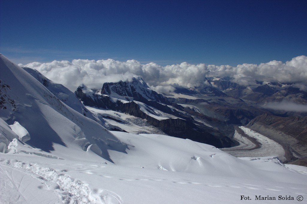 Pollux, Breithorn, Gornergletscher z ok. 4200 m n.p.m.