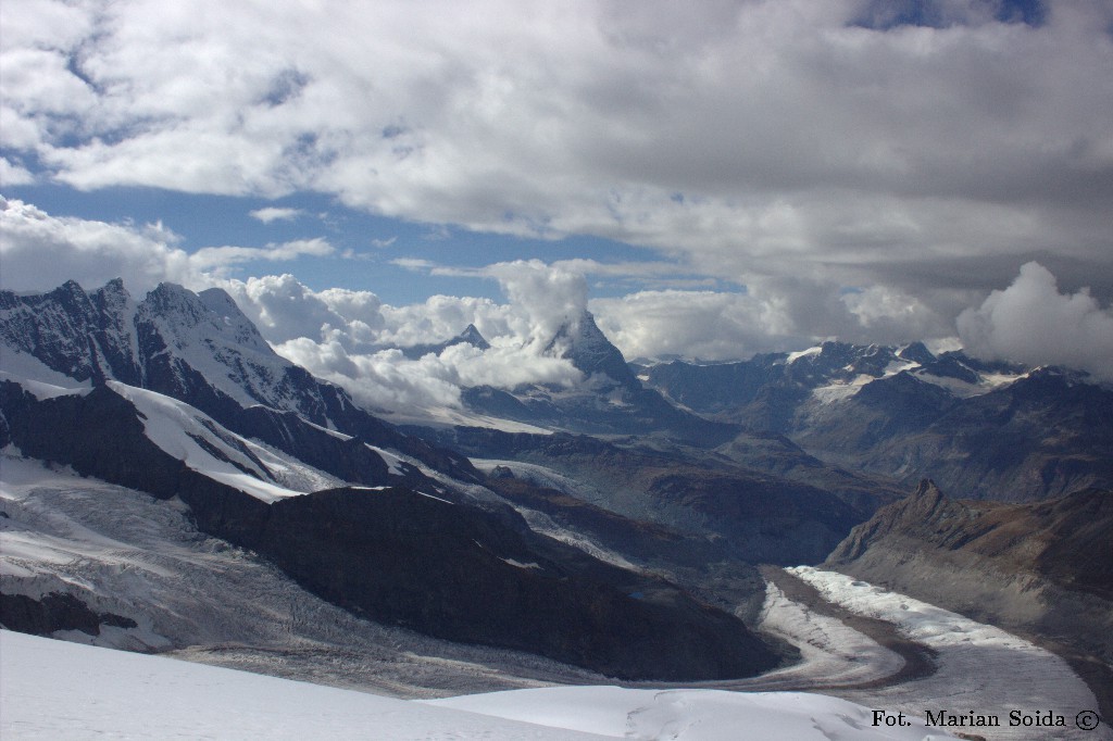 Breithorn, Matterhorn, z ok. 3800 m n.p.m.