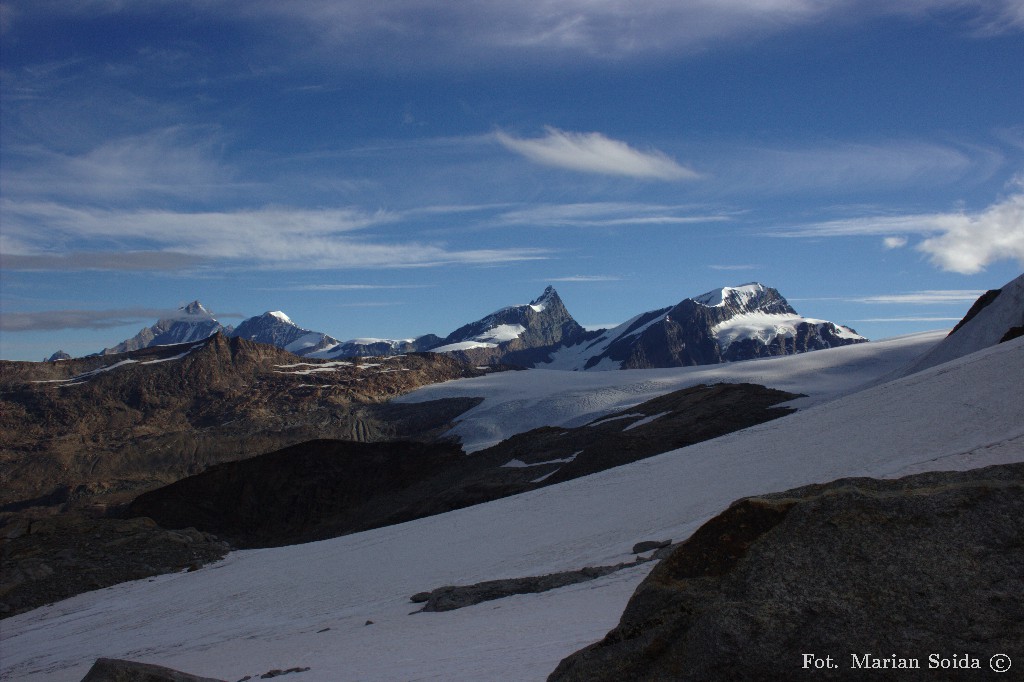 Täschhorn, Alphubel, Rimpfischhorn, Strahlhorn z Obere Plattje