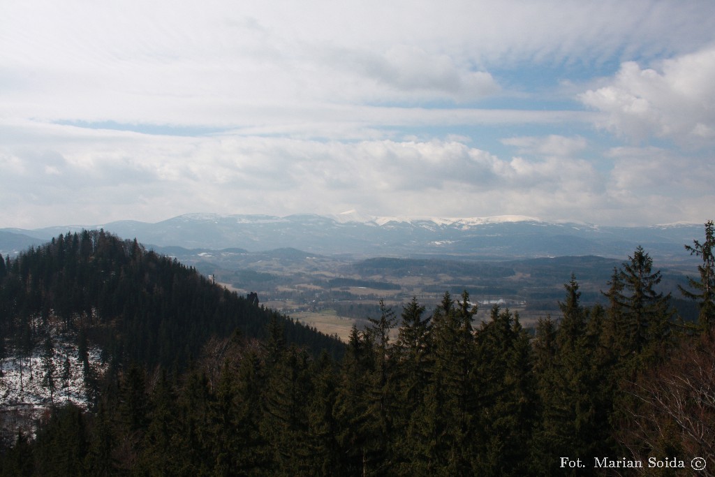 Widok na Karkonosze z Sokolika