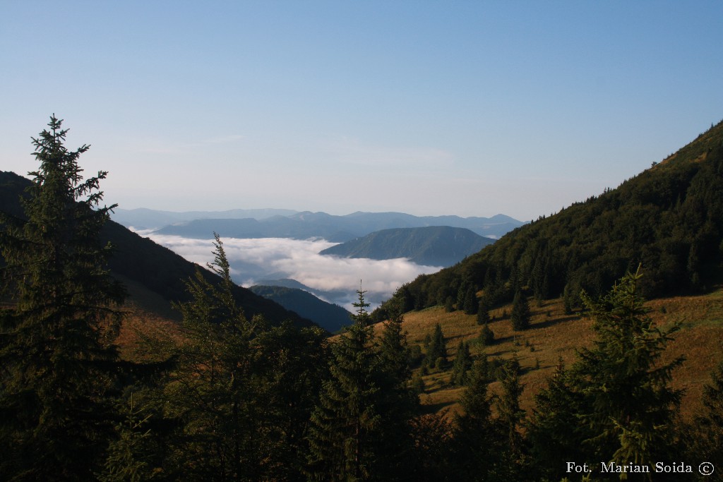 Widok na Wielką Fatrę z nad Przełęczy Medziholie