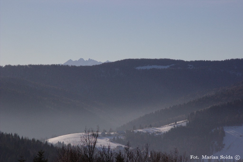 Widok na Tatry spod Miznówki