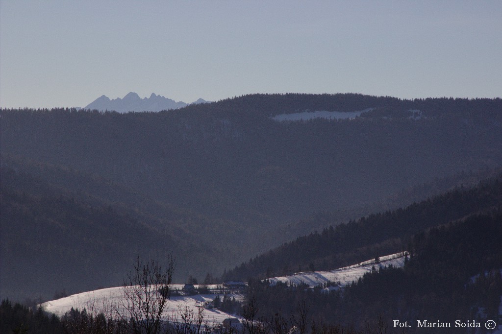 Widok na Tatry spod Miznówki