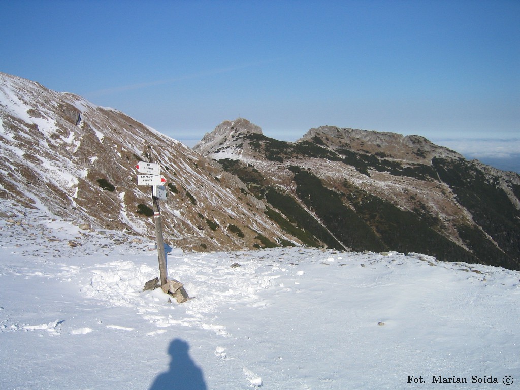 Giewont z Przełęczy pod Kopą Kondracką