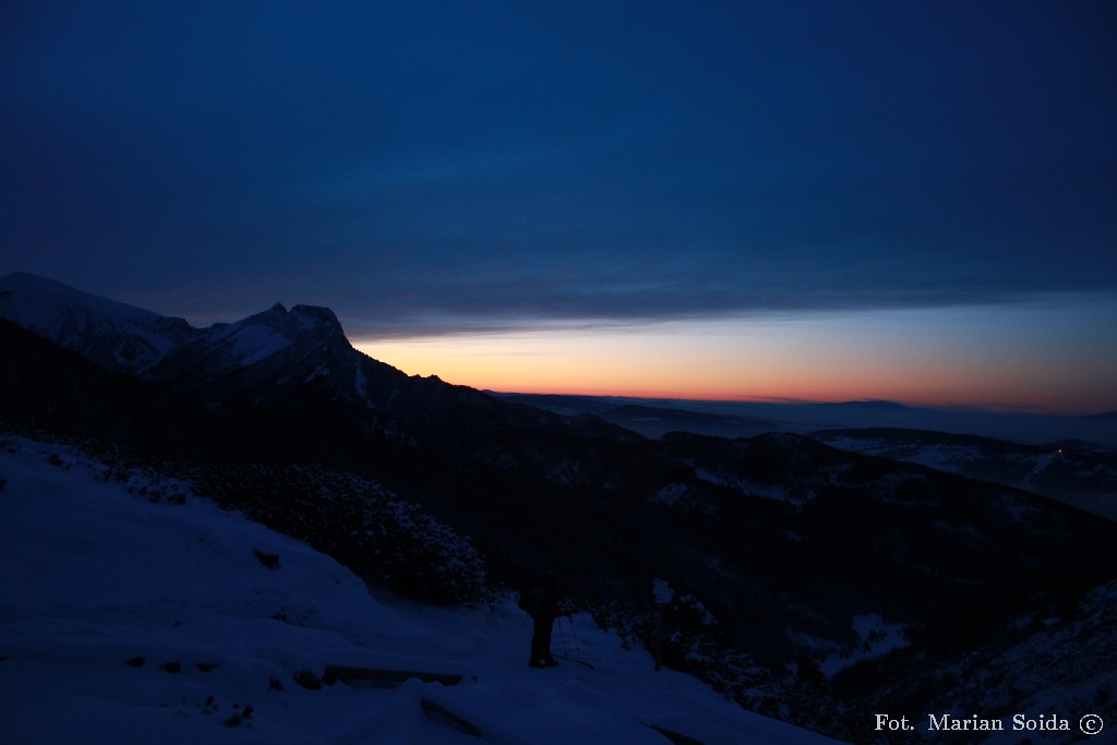 Giewont o zachodzie Słońca