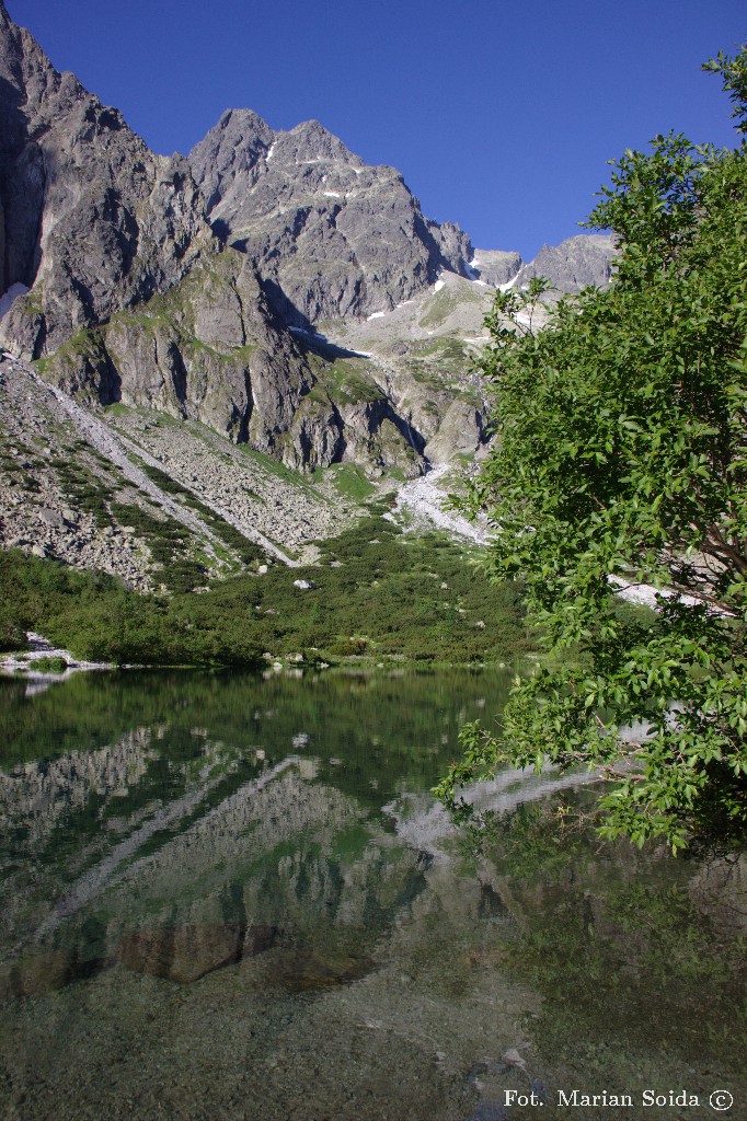 Durny Szczyt, Barania Przełęcz nad Zielonym Stawem Kieżmarskim