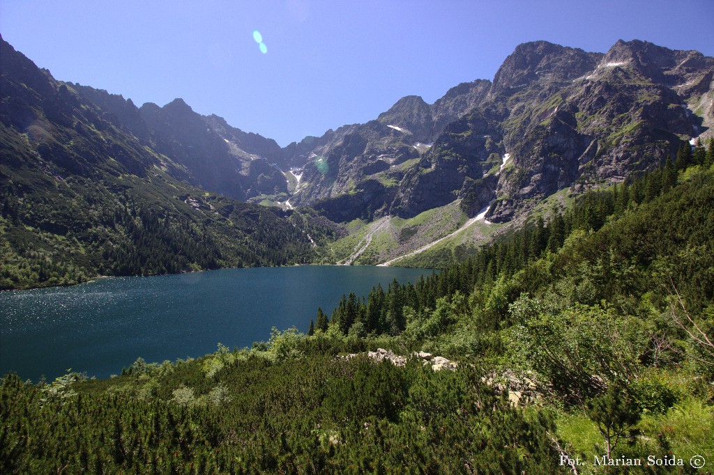 Morskie Oko, Rysy, Mięguszowieckie szczyty ze ścieżki na Szpiglasową Przełęcz